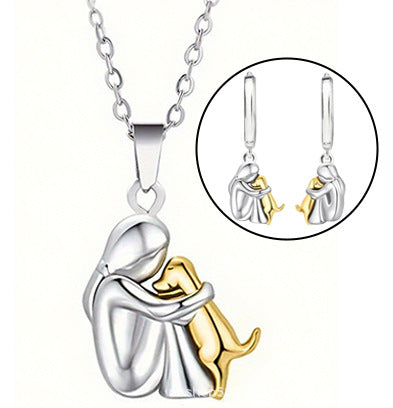 „Dziewczynka i jej piesek”™ | naszyjnik i zawieszka z symbolem miłości (kopie)