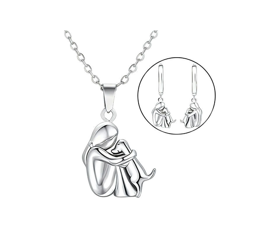 „Dziewczynka i jej piesek”™ | naszyjnik i zawieszka z symbolem miłości (kopie)