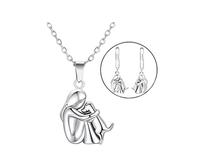 „Dziewczynka i jej piesek”™ | naszyjnik i zawieszka z symbolem miłości (kopie)